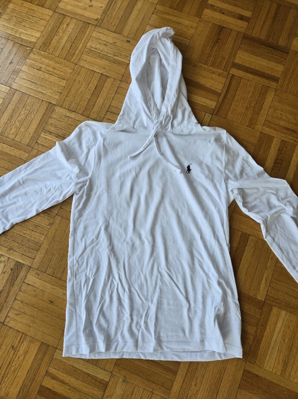 Brand New Never Been Worn White Long-Sleeve Polo Shirt with Embroidered Logo